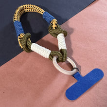 Load image into Gallery viewer, Mocha Trio Double Loop Phone/Key Strap - Cobalt