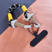 Load image into Gallery viewer, Mocha Trio Double Loop Phone/Key Strap - Yellow